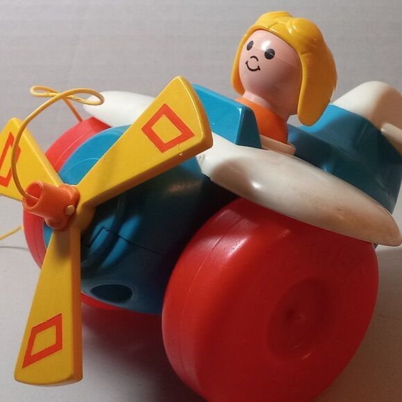 Vintage Fisher Price Airplane pull toy Cottagecore, Grannycore - Picture 1 of 7